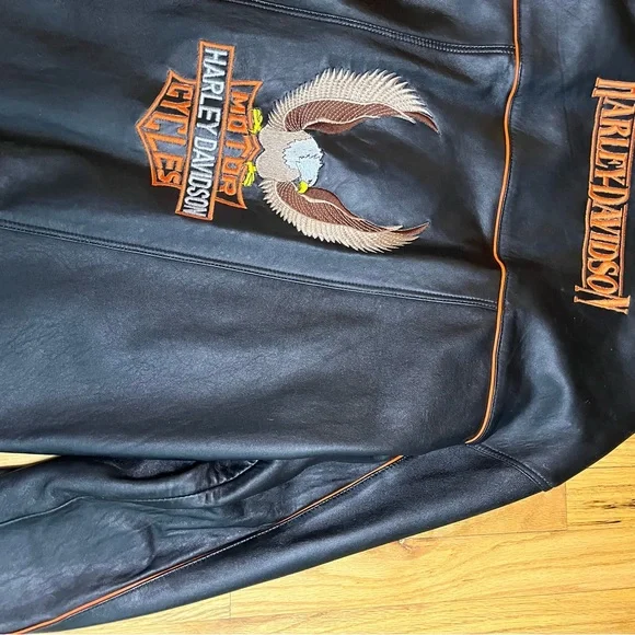 Harley-Davidson Black Jacket with Orange Details xl - Picture 9 of 10